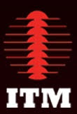A red and white logo for itm