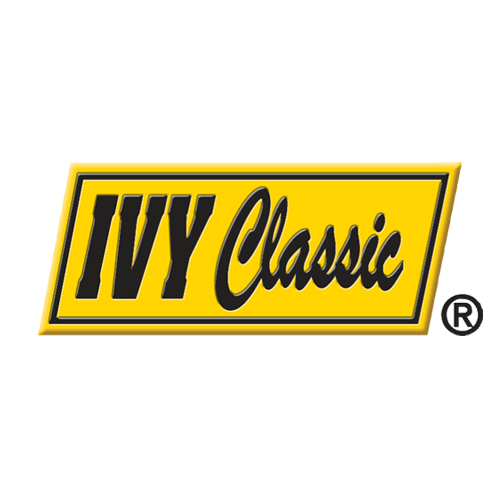A black and yellow logo for ivy classic.